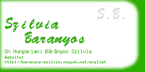 szilvia baranyos business card